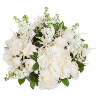 Букет сборный в корзине "Белые цветы"